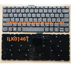 IBM Lenovo Keyboard คีย์บอร์ด Ideapad  YOGA 520-14  520-14IKB  / 720-15  720-15IKB  330S-14 330S-14IK 330S-14IKB 330S-14AST 120S-14IAP 320-14 520-14IKB 7000-14IKBR V330-14 V330-14IKB  ภาษาไทย อังกฤษ  (มุมขวาบนเป็นปุ่ม delete) ภาษาไทย อังกฤษ